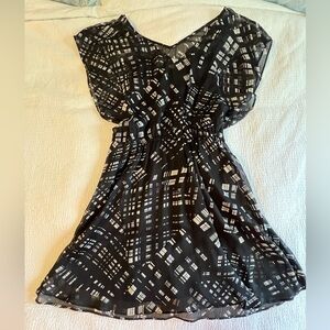 Express Black and White Geometric Dress